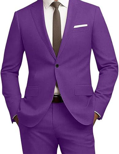 Toddler suit for boys, formal kids tuxedo suit, notch lapel slim fit jacket with 1 chest pocket , 2 real flap pockets, , elastic waist pants zipper fly front with button closure.