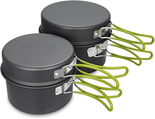 The Camping Set made from hard anodized aluminum Super heat transfer save time and fuel
