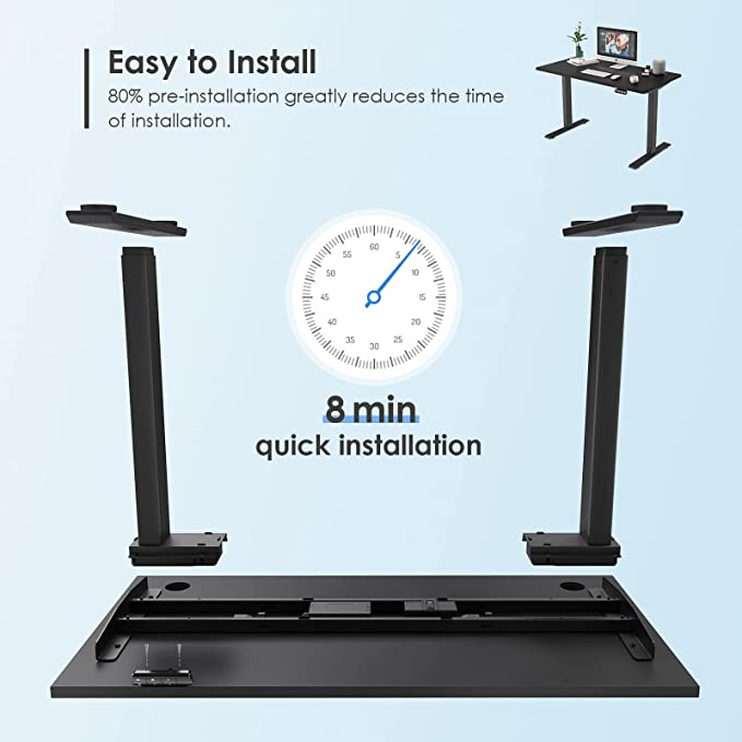 Electric Standing Desk One-Piece Tabletop,Home Office Stand Up Desk L48 x W24