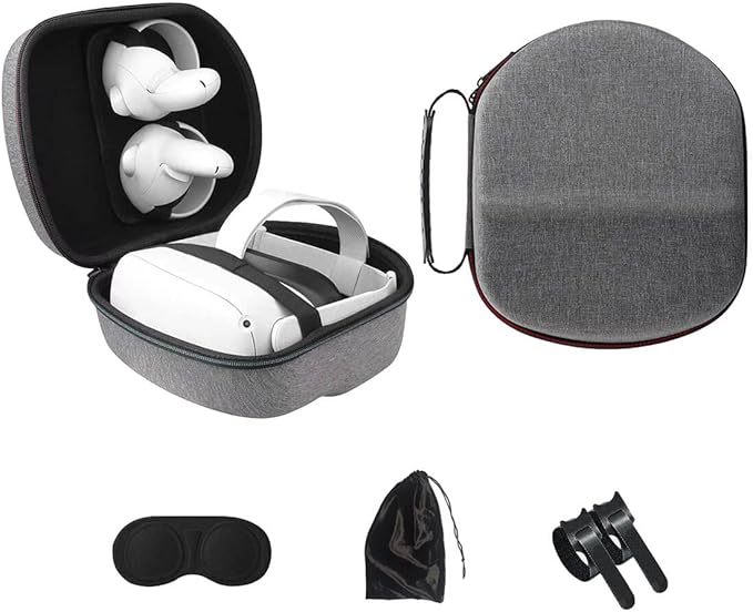 Controllers Includes Multiple Quest2 Accessories, travel friendly. Comfortable handle strap is ideal for carrying.