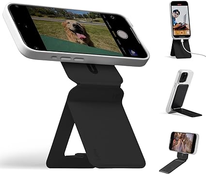 Flexible angles - Precise angle adjustment for multi-scenario use through the hinge and magnetic design, Phone Tripod Stand Compatible with iPhone 15/14/13/12 Series, Angle Adjustment & Strong Magnets & MagSafe