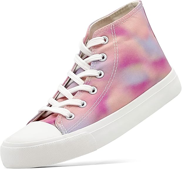 Kids canvas sneakers with multi-colored are made of breathable material. Soft lining and insole to keep your child's feet dry and comfortable throughout the day. You can give it as a gift to your children or friends.