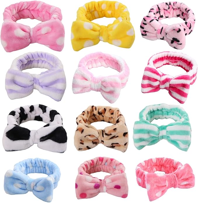 Cute bow headband can be used for making up and skin care,brushing teeth,SPA,washing face,sports,yoga,and showering,keep your hair from wet and convenient for your daily
