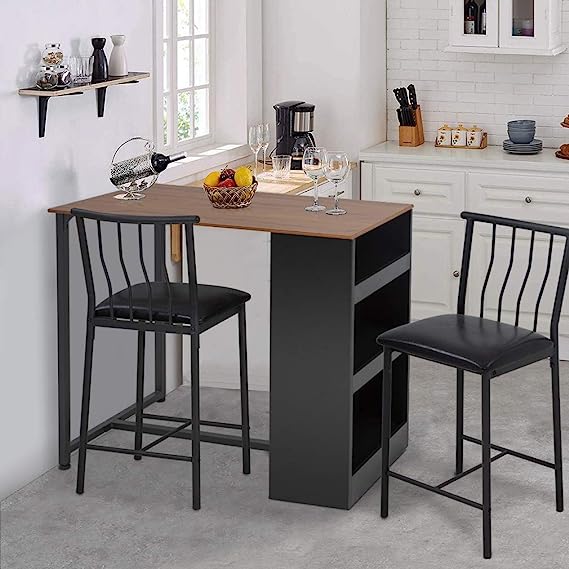 Bar Table and Chair Set, Industrial Pub Table
