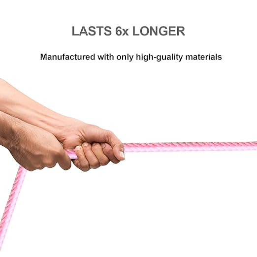 Apple certified built-in terminal and smart chip ensure your Apple devices are charged safely at their fastest possible speed,  Braided Fast Charging Cord Compatible for iPhone 14/13/12/11/X/Max/8/7/6/5/SE/Plus/iPad - Pink