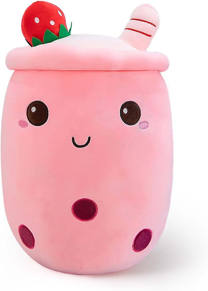 Soft and cuddly boba tea plush pillow is made of high-quality plush fabric, filled with pp cotton, everything is attached and sewn,