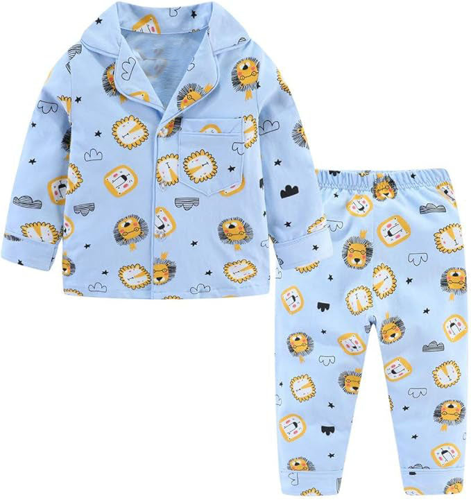 Soft and Comfortable, Suitable for Spring and Fall: This children's pajama set is made from high-quality cotton fabric that is soft to the touch,
