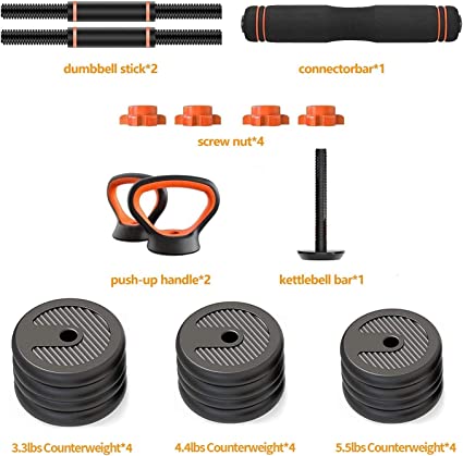 Free Weights Dumbbells Set with Connecting Rod