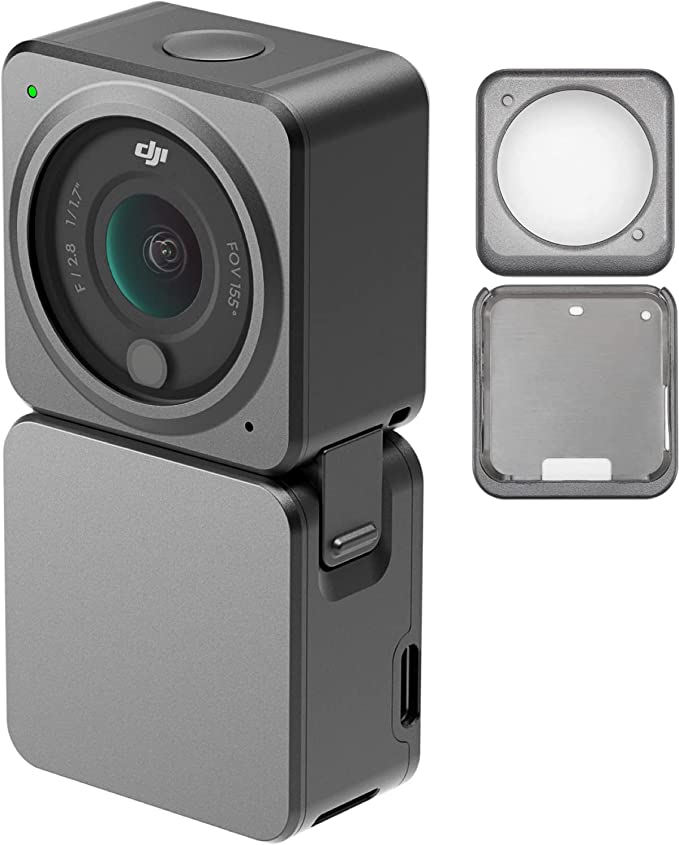 DJI Action 2 Power Combo & Magnetic Protective Case - 4K Action Camera with Extended Battery Module, 155° FOV, Long-Lasting, Stabilization Technology, Waterproof Camera for Vlogs, Travel, Sports