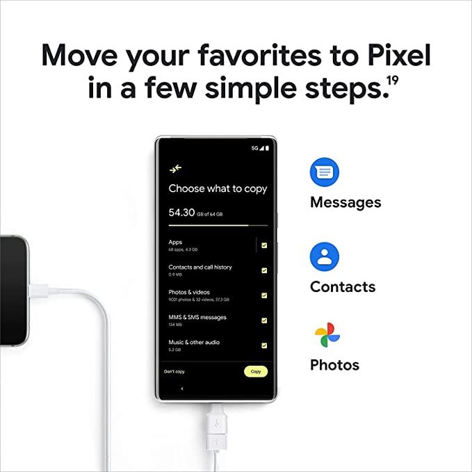 Google Pixel 6 Pro - 5G Android Phone - Unlocked Smartphone with Advanced Pixel Camera and Telephoto Lens - 256GB - Cloudy White