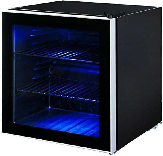 60 Can Mini Drink Fridge and Cooler, Portable Refrigerator with Adjustable Removable Shelves,
