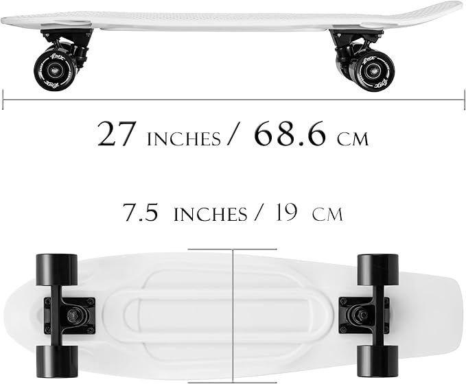 skateboard is made of high-quality PP material and has a new structural design, Adults, Classic Mini Cruiser Designed for Cruising, Outdoor Activities and Short Commutes