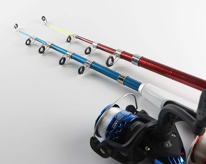 elescopic and portable, very convenient to carry around, Reel Combos Collapsible Fishing Rod Kit,2PCS Telescopic Fishing Pole Full Kit,