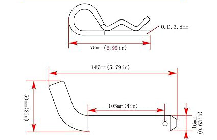 7165 Lbs, Towing Accessory for Off-Road VehicleW/Free Trailer Hitch Pin Set Car Trailer Tuning Bumper Tow ShackleD