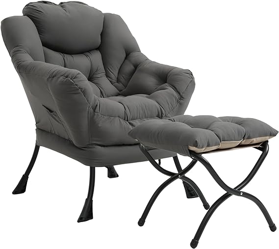 chair features the strong steel frame with powder spray coating. The support rod between the front and rear legs makes the entire chair more stable, hair with Armrests and a Side Pocket Upholstered Sofa Chair Comfy Reading Chair Corner Chairs