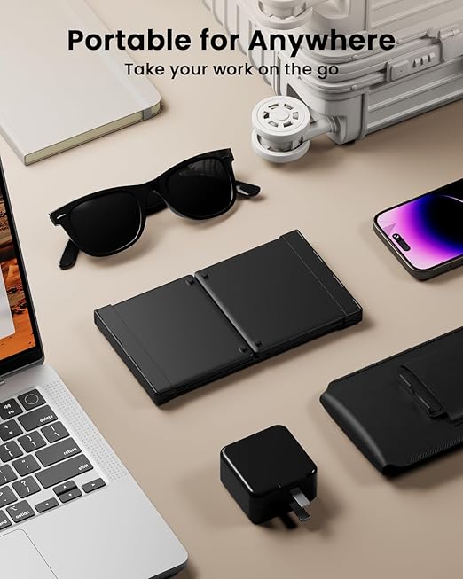 Very convenient for your typing, watching, working, and carrying without a mouse needed. Foldable Bluetooth Keyboard with Touchpad, XK01 TP Portable Folding Keyboard for Travel, Pocket-Sized Bluetooth Keyboard with Trackpad