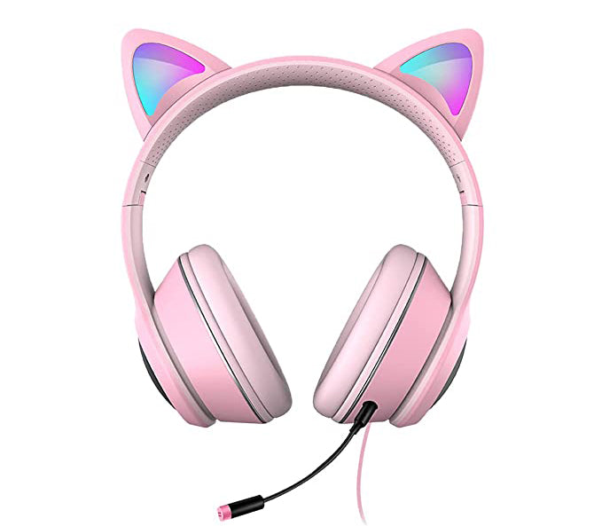 Cat Ear Gaming Headphones Wired AUX 3.5mm LED Light