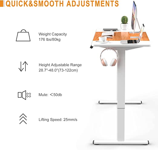 Standing Desk with Splicing Top for Home Office,Electric Height Adjustable