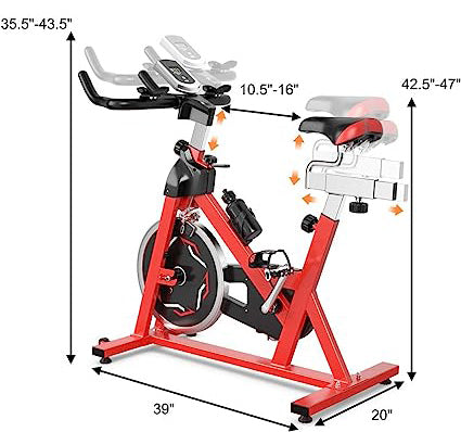 Magnetic Resistance Exercise Bike, Indoor Stationary Bikes for Home Workout, Quiet Belt Drive with LCD Monitor, Support up to 400 lbs, Flywheel 35 lbs
