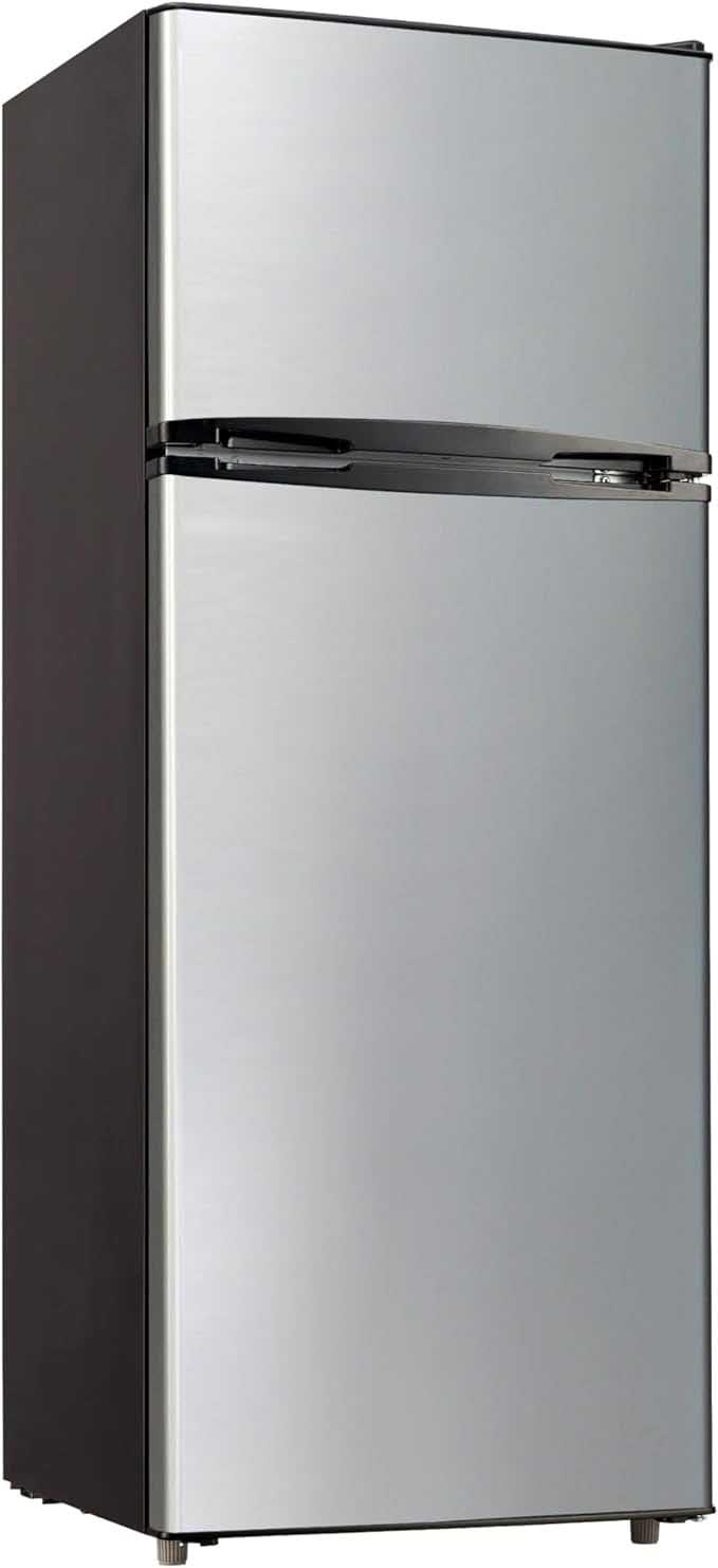 It Has A Technology To Keep Your Vegetable And Fruit Crisper And Healthier That keepts you vegetable and fruit, Door Apartment Size Refrigerator with Freezer, Stainless,7.5 cu ft