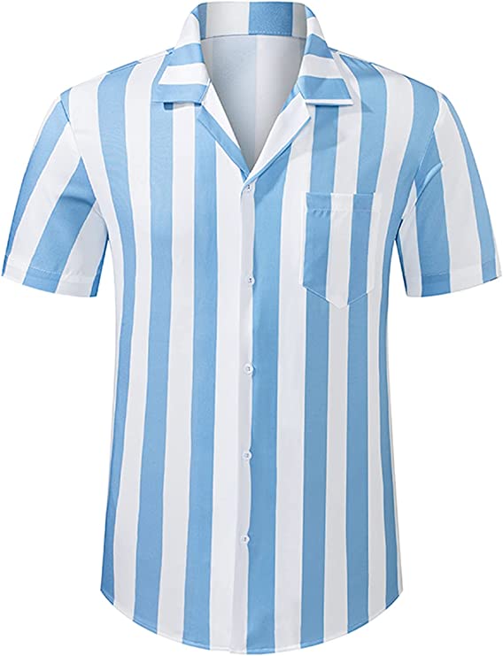 Men's Hawaiian Sets, Casual Button Down Short Sleeve Men's Shirt And Short Set Beach Shirts Sets, 2 Piece Outfits