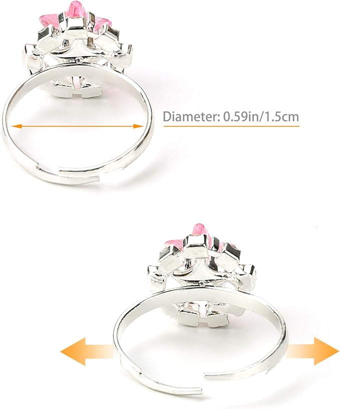 Heart Shape Box, Girl Pretend Play and Dress up Rings for Children Kids Little Girls,  rings are extremely adjustable according to the thickness of your finger