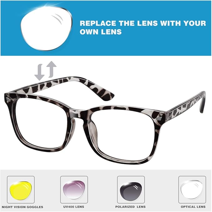Computer Glasses Anti Eyestrain Non-Prescription Glasses, mobile devices and game consoles transmit,