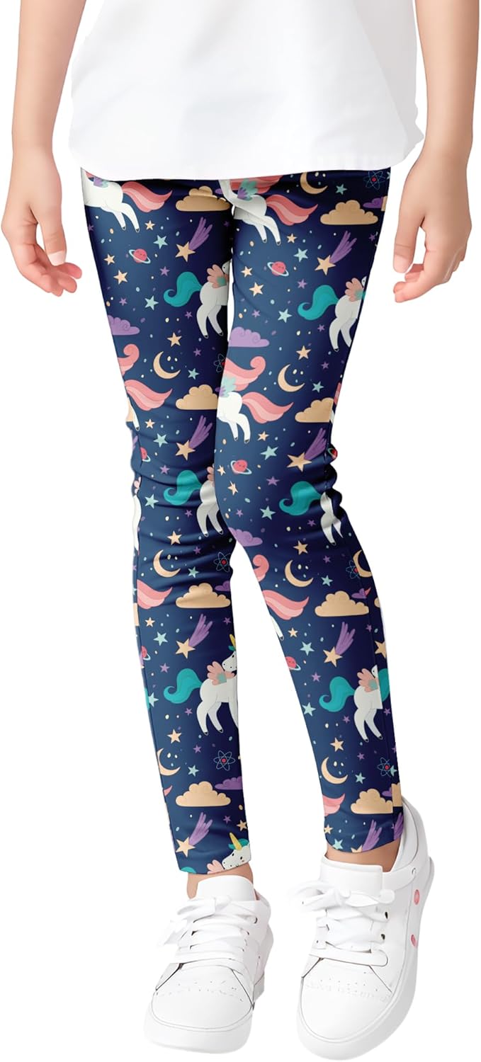 Cute Printed Leggings:This little girls leggings is simple and cute, classic yet full of vitality, Active Stretch Leggings Little Kids Yoga Pants 3-10 Years