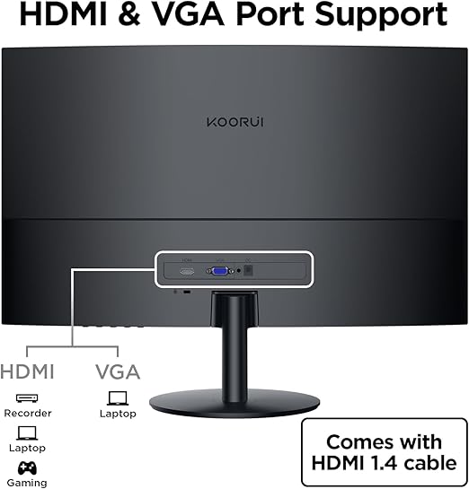 breathtaking viewing quality. The 1800R degree curved design immerses you completely into the working landscape,  27-inch Curved Computer Monitor- Full HD 1080P 75Hz Gaming Monitor 1800R LED