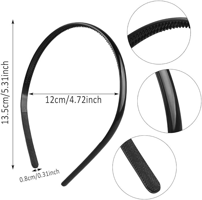 Comes with 36 pieces hair hoop with teeth. Large quantity are enough for your daily wear and you can also share with your friend, 36 Pieces Plastic Headbands, Black Hairband Plain Hair Hoop With Teeth