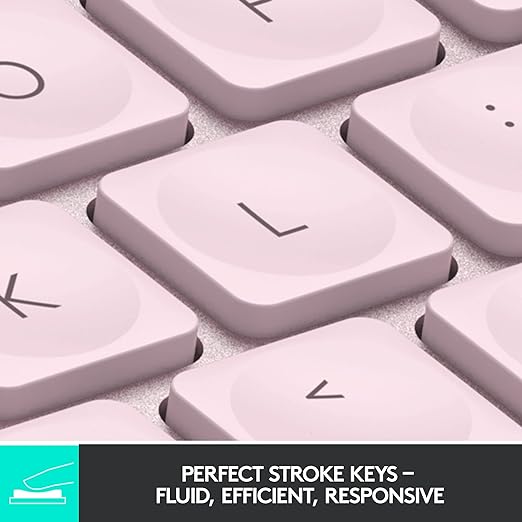 The wireless keyboard's backlit keys light up the moment your hands approach, Wireless Illuminated Keyboard, Compact, Bluetooth, Backlit, USB-C, Compatible with Apple macOS, iOS, Windows, Linux, Android, Metal Build - Rose