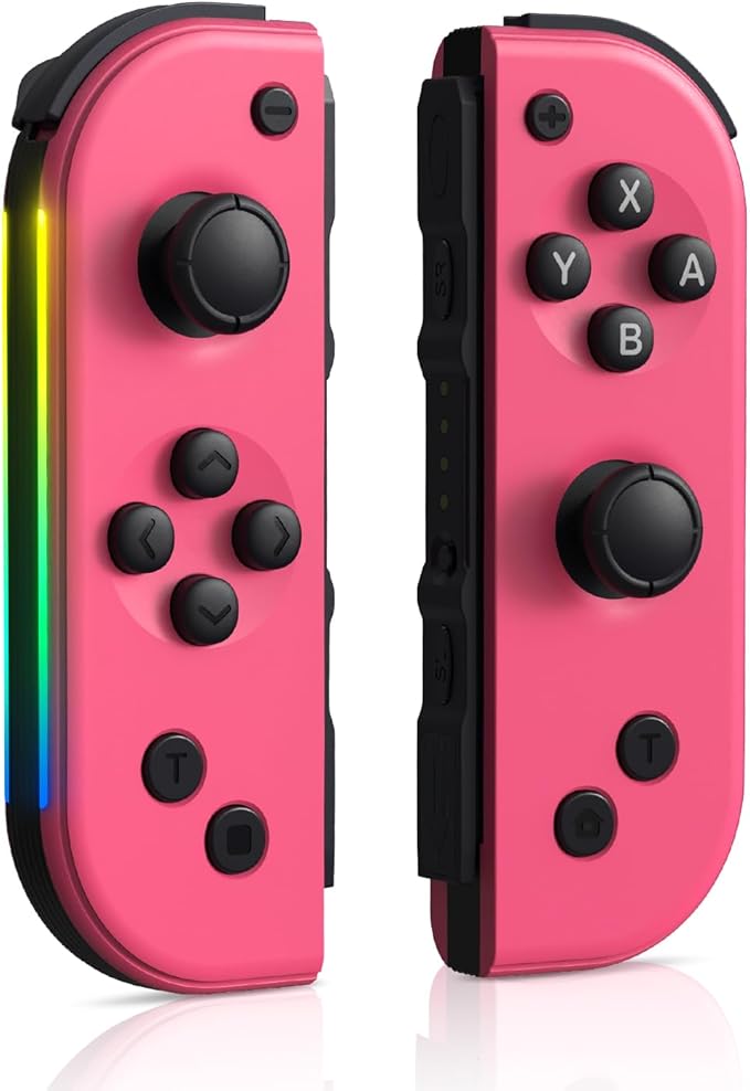 these Joypad controllers are the ideal replacement for your original ones. They also make an excellent gift choice for avid Switch gamers, Led Joypads Controller for Switch/OLED/Lite,Switch Joypad Support Wake-Up Function,