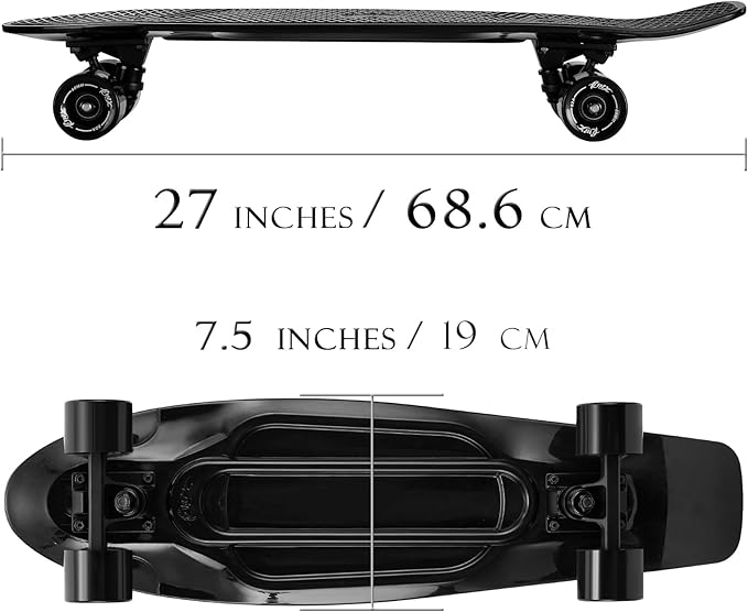 designed for agile cruising and skating around town, Suitable for Kids,, Mini Cruiser Skateboard 22" and 27" for Kids Teens Adults, Classic Mini Cruiser Designed for Cruising,