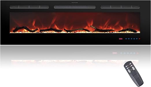be mounted on fitable place as your required easily.A detailed installtion information could be found in the Manual,Fireplace Heater, Log & Crystal, Remote Control, Linear Fireplace Electric with 13 Flame Colors, 750/1500W