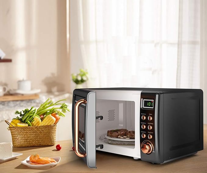 700W Every time after cooking process is finished, the lamp, fan and turntable will keep working with a dynamic symbol on the display, until turntable is reset., Microwaves with Cold Rolled Steel