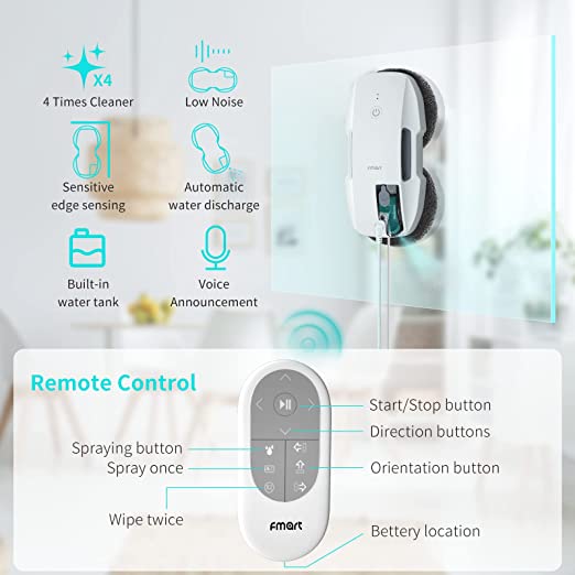 Outdoor High Rise Window , Window Robot Cleaner Automatic, with 6 Fiber Cloths