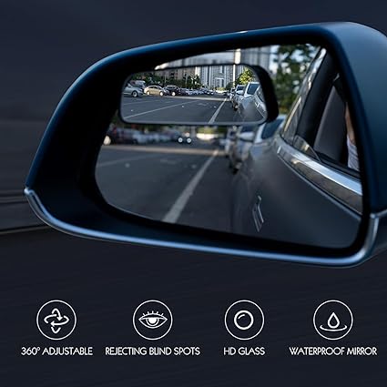 Mirrors are equipped with adjustable swivel mounting bracket, side mirror and passenger side mirror,  Blind Spot Mirror 2Pcs for Trucks, HD Glass Frameless Convex Rear Side View Mirror