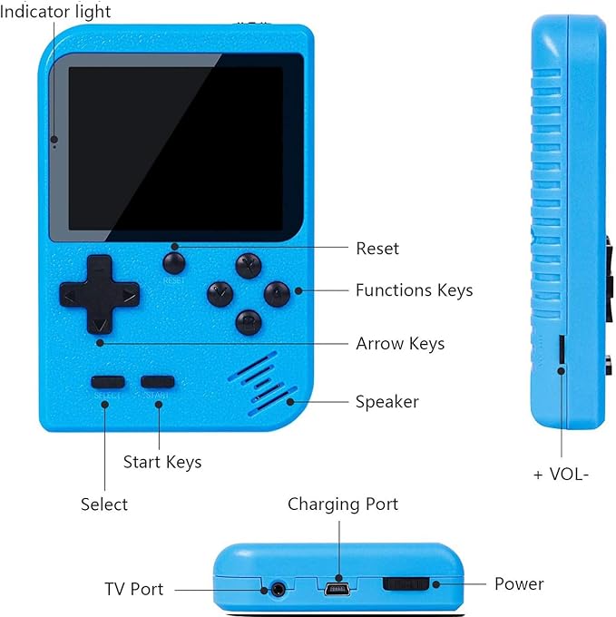 Handheld Game Console Comes with Protective Shell, 3.0 Inch Screen 800 Classical FC Games,