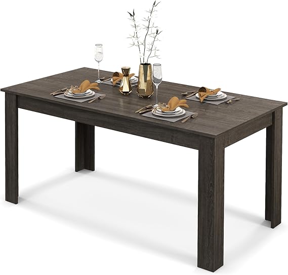 dining table effortlessly complements any interior decoration style. 63” Rectangular Dining Room Table, Farmhouse Dinette Table with Large Computer Workstation,
