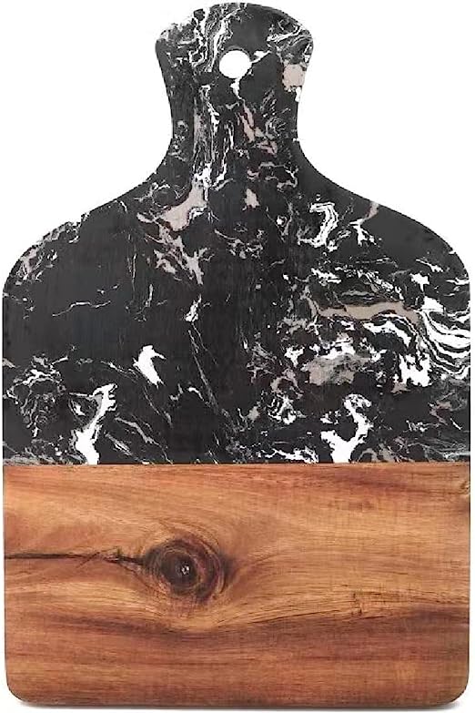 Natural Wood,Serving Board for Steak,Cutting Board with Marble