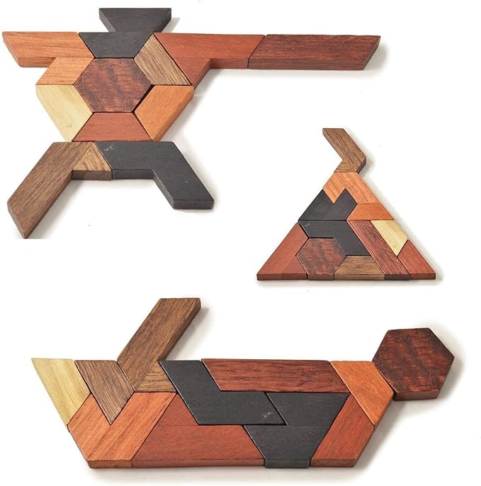 Great For Recreation, Entertainment, Parties and Parent-Child Bonding Time. Classic Chinese Handmade Wooden Puzzle for Children and Adults & Brain Teaser