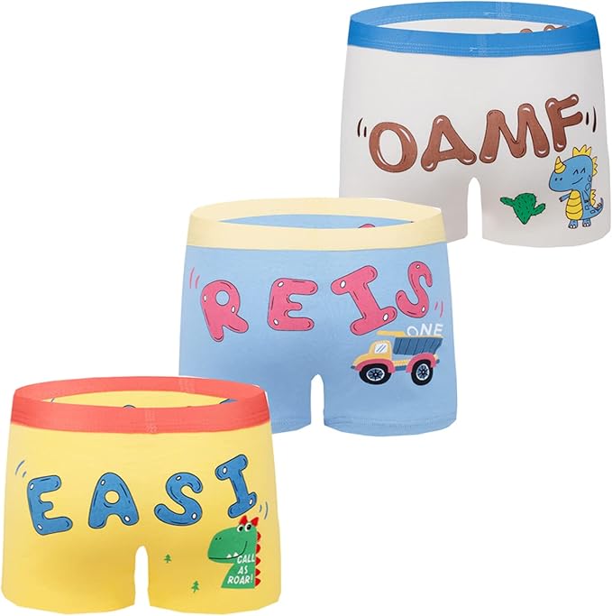 Design for Boys underwear: Pattern include dinosaur, it's fit child interesting. Pack of 12