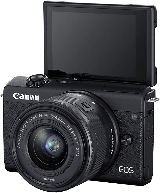 Canon EOS M200 Compact Mirrorless Digital Vlogging Camera with EF-M 15-45mm lens, Vertical 4K Video Support, 3.0-inch Touch Panel LCD, Built-in Wi-Fi, and Bluetooth Technology, Black
