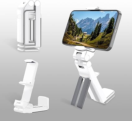 our plane phone holder ensures durability and stability, providing a secure grip for your device. Upgrade Airplane Phone Mount with 360°Rotation, Portable Foldable Travel Essentials for Flying