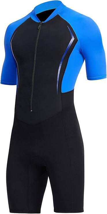 one piece dive wetsuit, patchwork with floral prints underarm and solid main body warm neoprene,1.5mm Neoprene Main Body Shorty Wetsuit  UNISEX