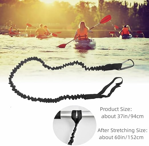 The hook and loop design on the end of the paddle rope kayak makes installation very easy, Kayak Paddle Leash, 2PCS Kayak Rod Leash