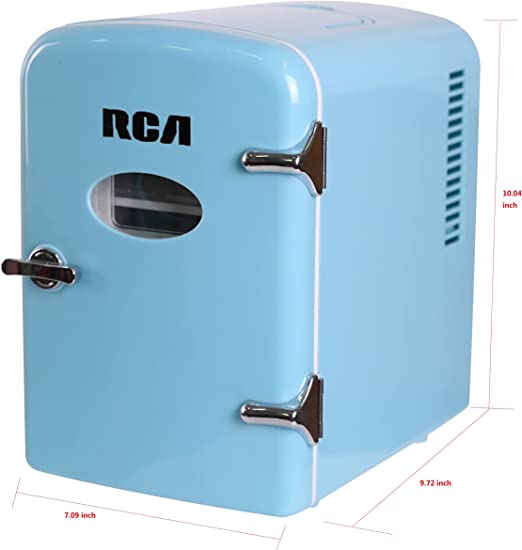 Mini Retro 6 Can Beverage Refrigerator-Blue