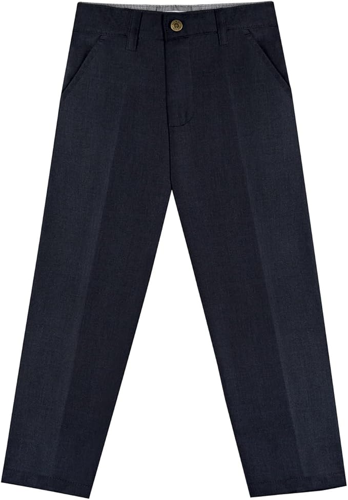For the most comfortable and perfect fit. This improved system allows you to adjust to a more accurate measurement, Fashion Boys Pants Flat Front Regular Fit Polyester Formal and Casual