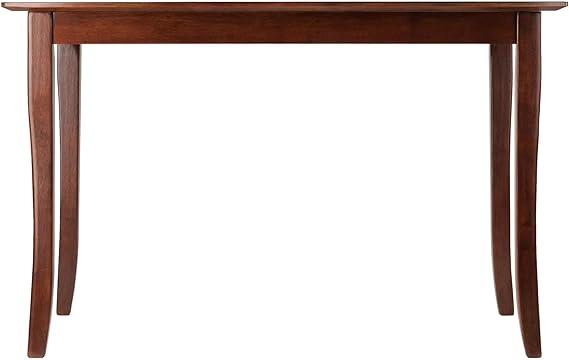 The tabletop has a softly curved profile supported by a solid frame. The contoured, tapered legs give the table, Wood Inglewood Dining Sofa Table