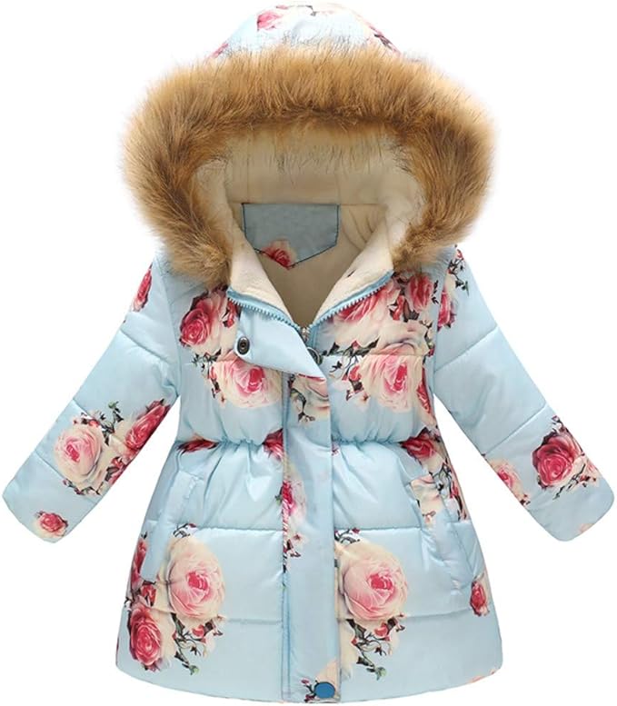 girls' lightweight winter warm jacket is great for school, casual, daily wear and outdoor recreational activities such as outing, parties, hiking, camping, skating, skiing, snowboarding, Coat Thicken Ski Jacket with Fur Trim Hood Kids Down Jacket Coat
